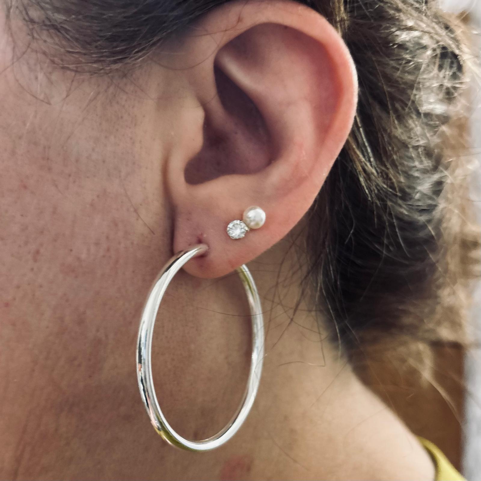 Pendientes aros gordos 40mm diámetro y 3mm anchos 2
