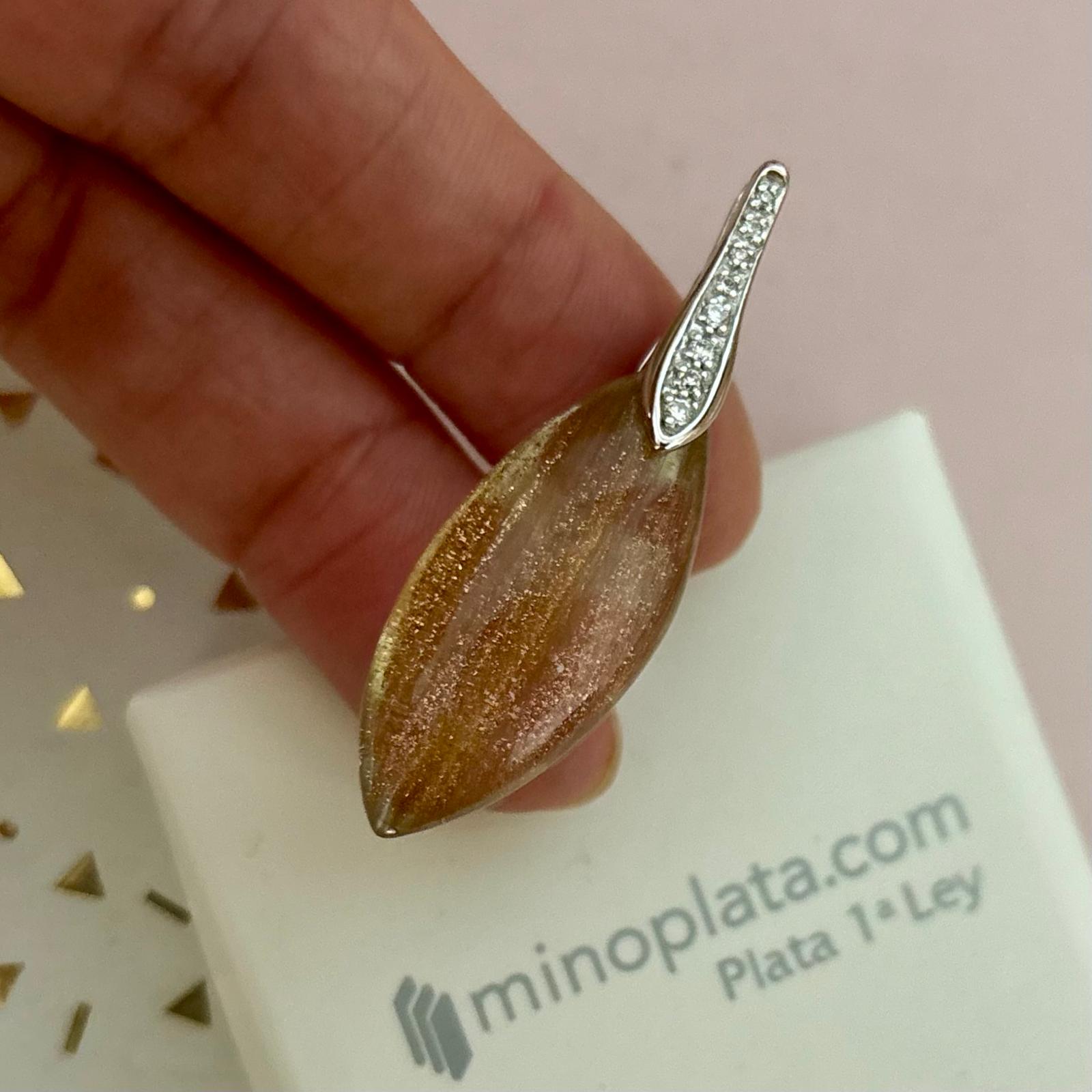 Colgante de Plata Rh con Circonita Champan 4