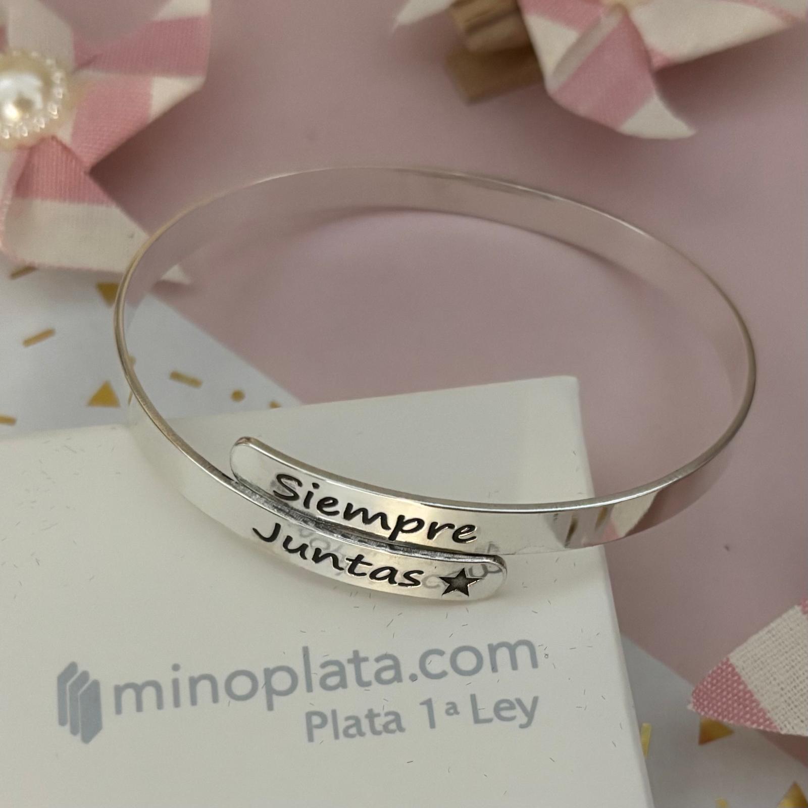 Brazalete de Plata de ley siempre juntas 3
