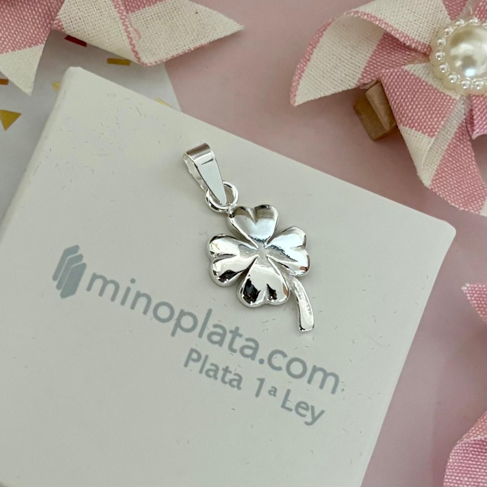 Colgante trébol de Plata de ley 925 4