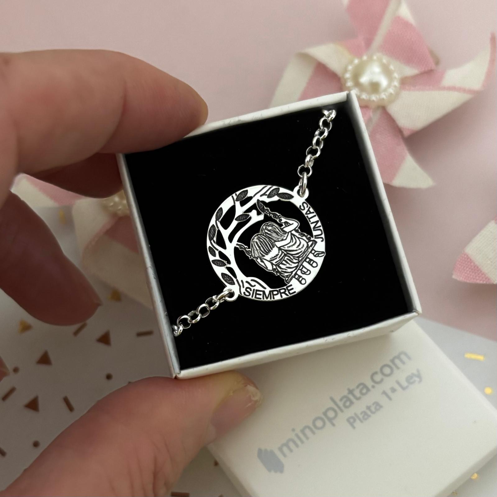 Pulsera siempre juntas de Plata de ley 925 1