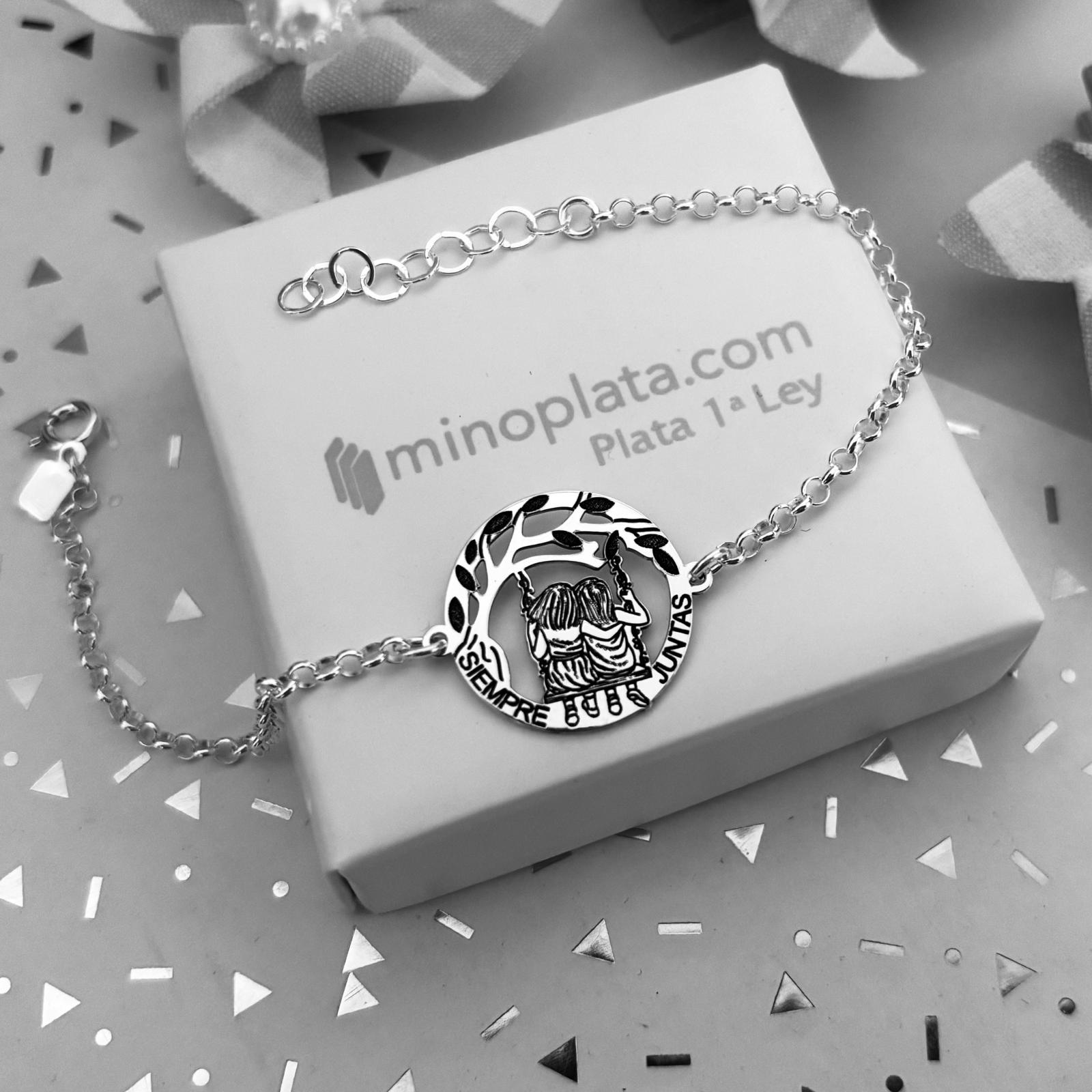 Pulsera siempre juntas de Plata de ley 925 2