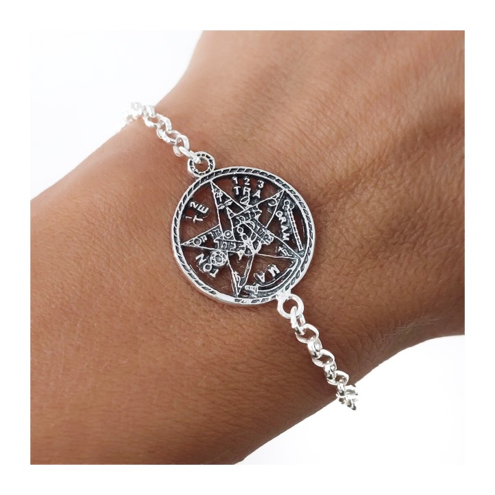 Pulsera amuleto Tetragramaton de Plata de ley 925 1