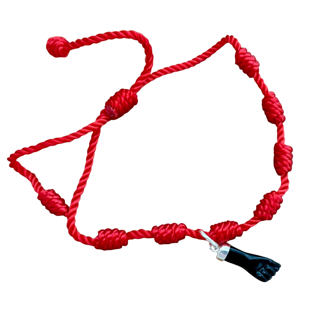 Pulsera roja siete nudos ajustable con medalla de Plata de ley 925 3