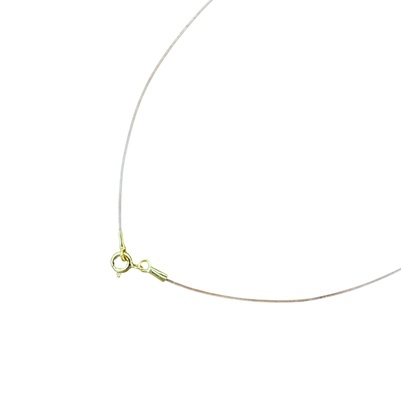 Gargantilla transparente hilo sedal 40cm con cierre de Plata chapada en Oro