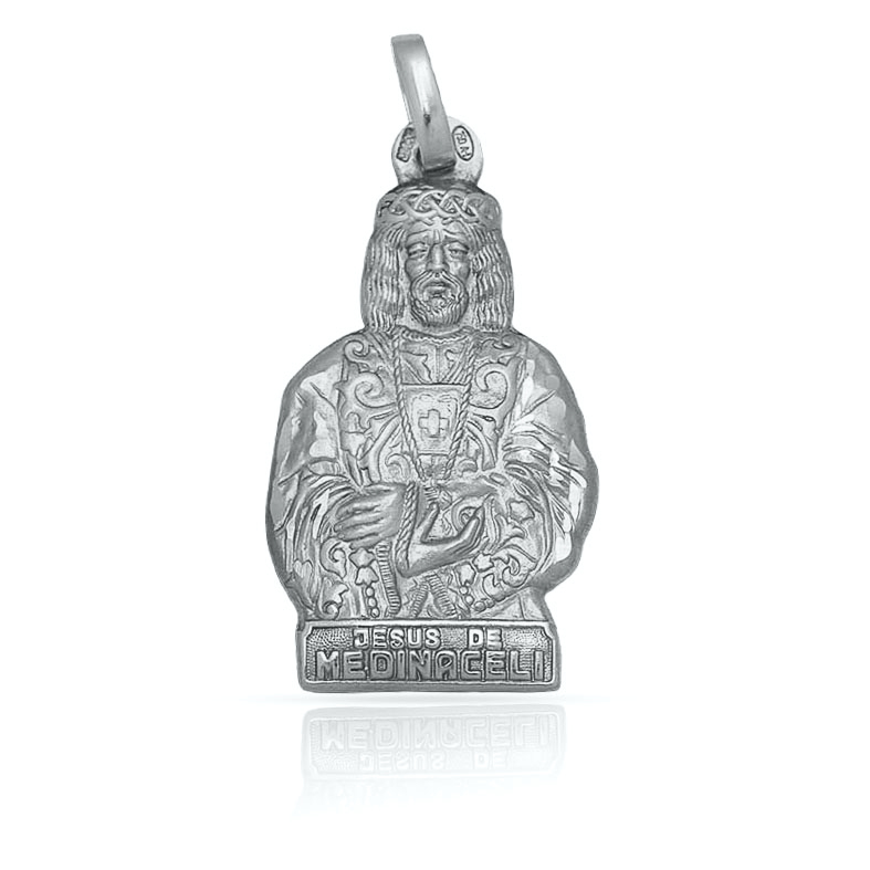 Medalla silueta Cristo de Medinaceli de Plata de ley 925 13x24mm