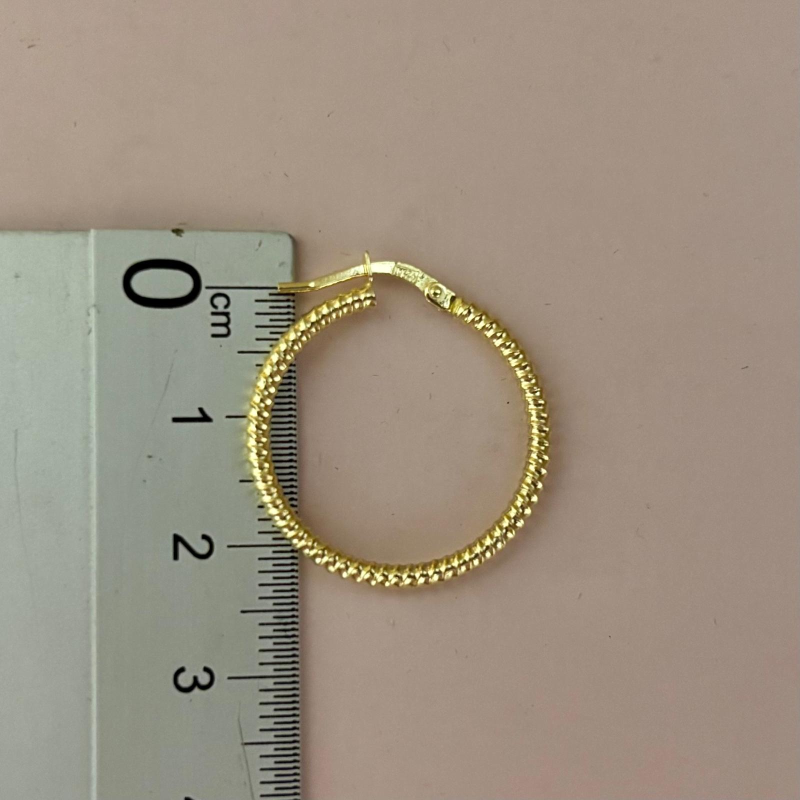 Aros tallados de Plata de ley chapada en Oro 20mm 3