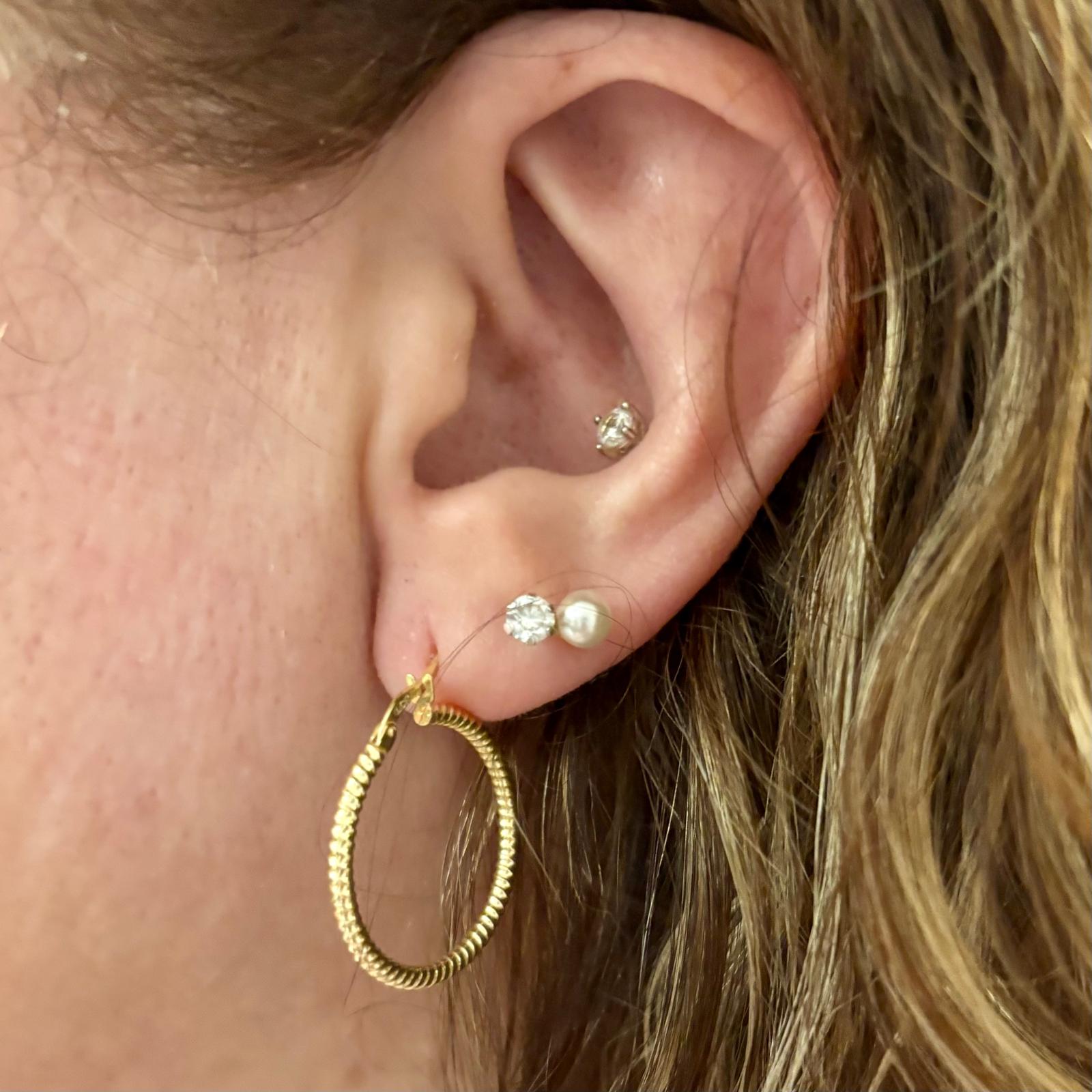 Aros tallados de Plata de ley chapada en Oro 20mm 4