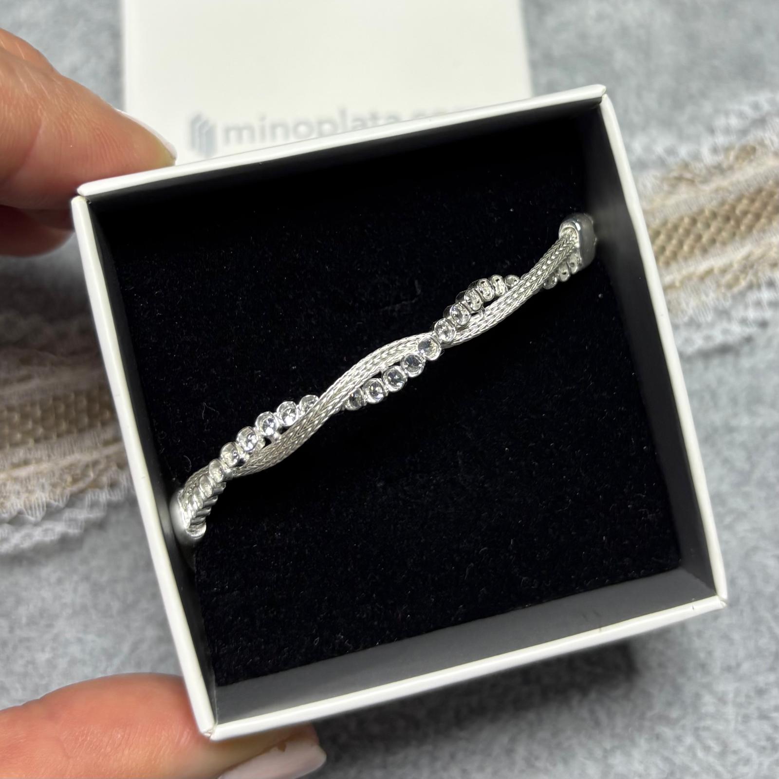 Pulsera doble cadena con Circonitas de Plata de ley 925_1