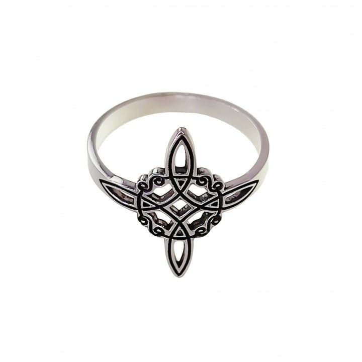 Anillo nudo de bruja de Plata de ley 925 envejecida