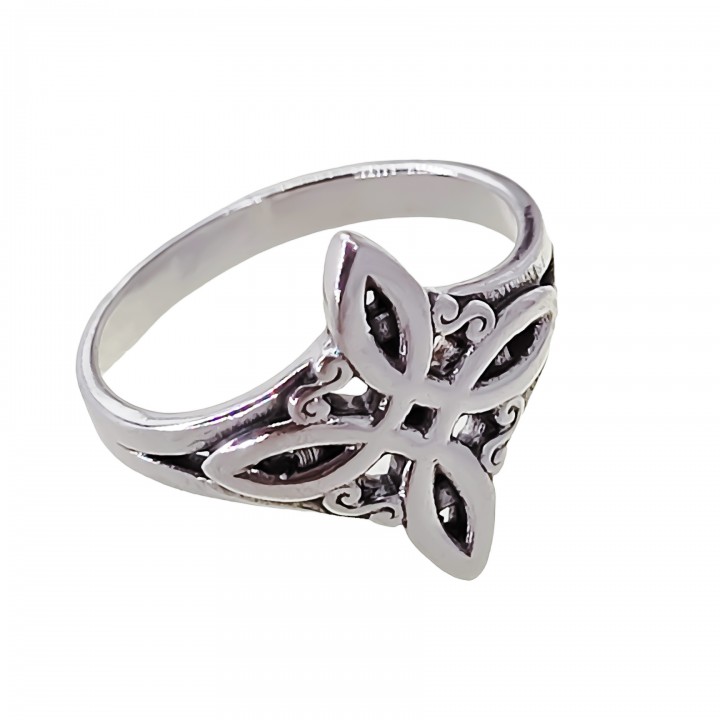 Anillo de Plata de ley envejecida Nudo de Bruja