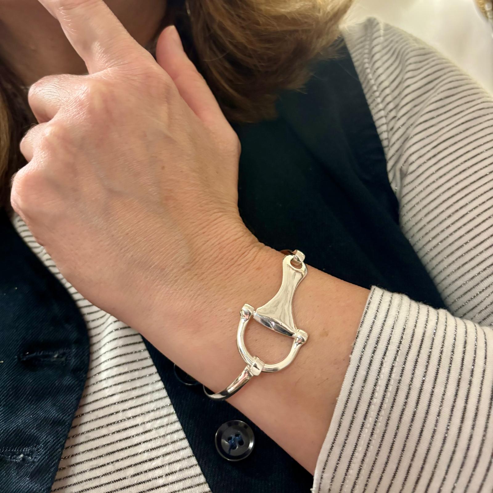 Pulsera brazalete estribo de Plata de ley 5