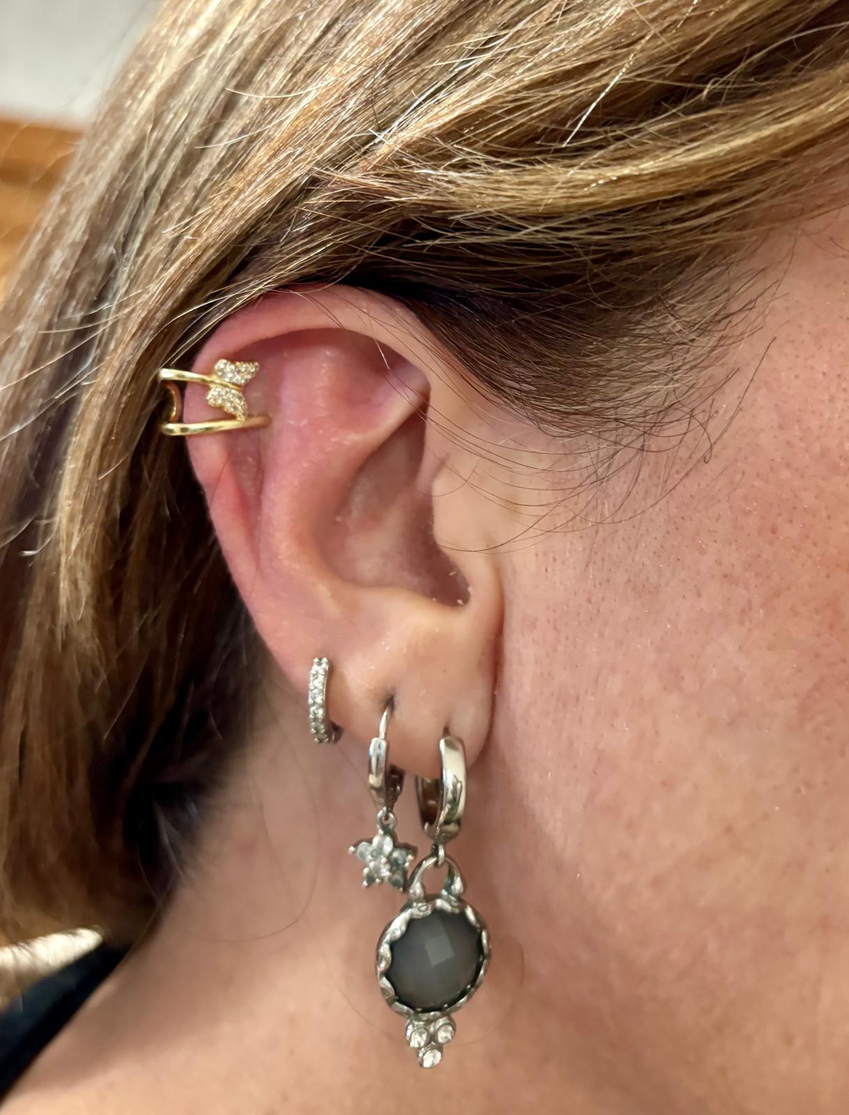 Pendientes mariposas de Plata chapada en Oro con Circonitas 6