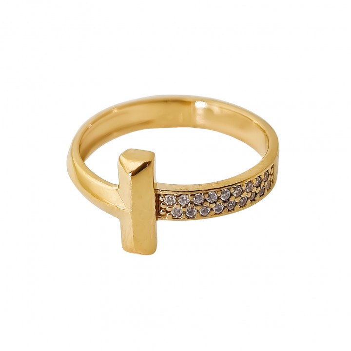 Anillo de Plata de ley chapada en Oro con Circonitas