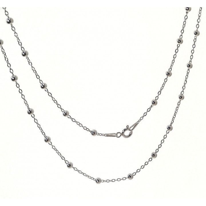 Cadena bolitas 0.35mm de Plata de ley 925 60cm