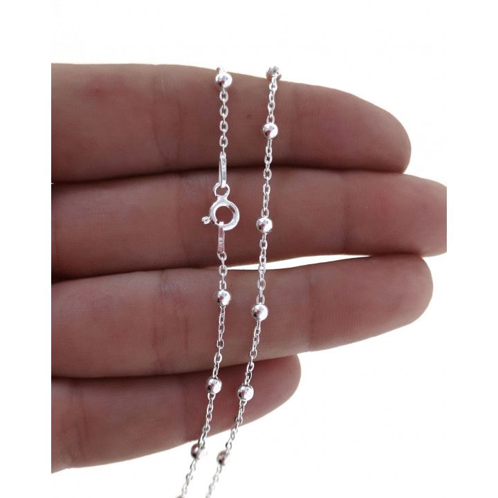 Cadena bolitas 0.35mm de Plata de ley 925 60cm