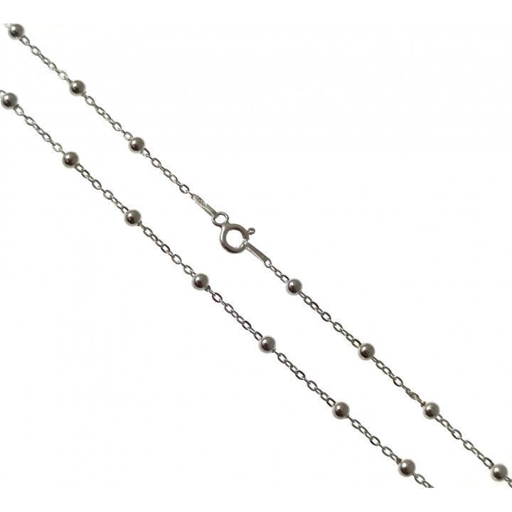 Cadena bolitas 0.35mm de Plata de ley 925 60cm 3
