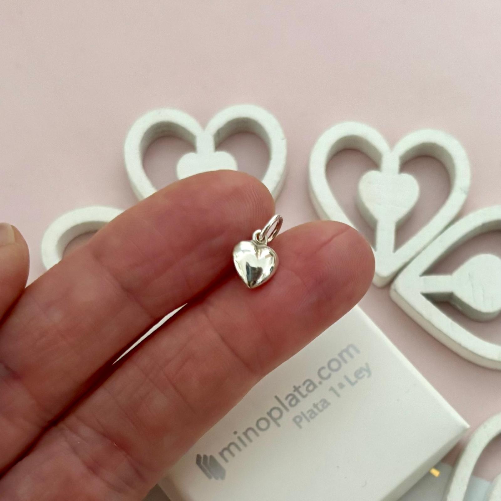 Colgante corazón de Plata de ley 925 7mm x 7mm