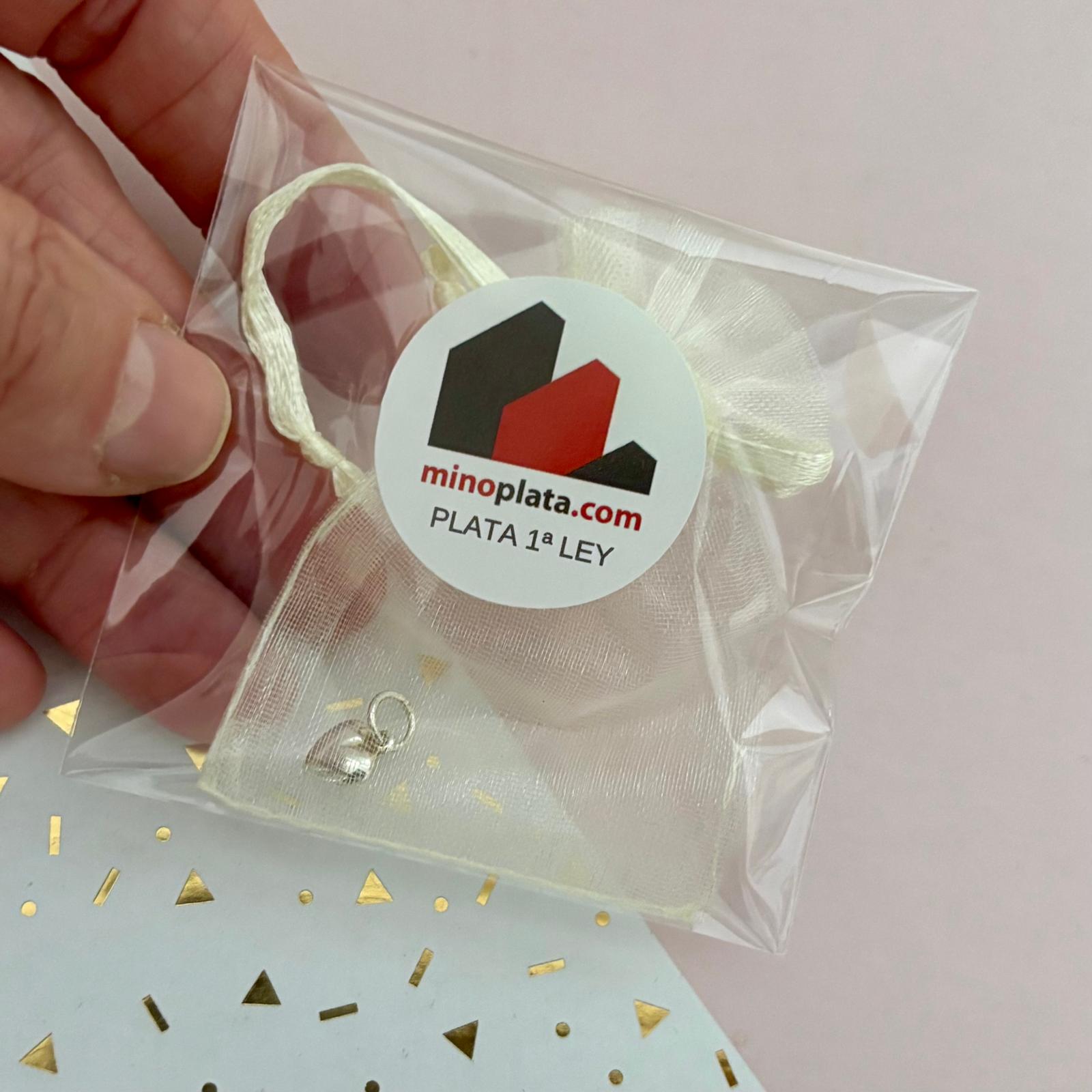 Colgante corazón de Plata de ley 925 7mm x 7mm 4