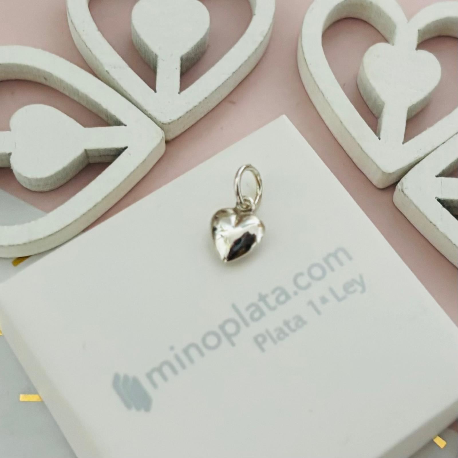 Colgante corazón de Plata de ley 925 7mm x 7mm 3