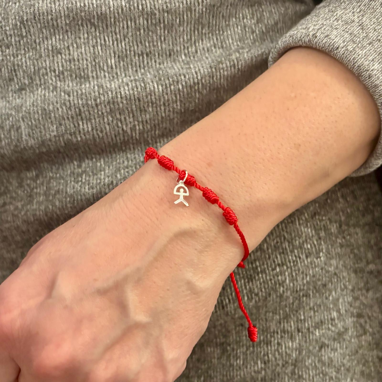 Pulsera roja unisex siete nudos ajustable con colgante Indalo de Plata de ley 9mm x 7mm 5