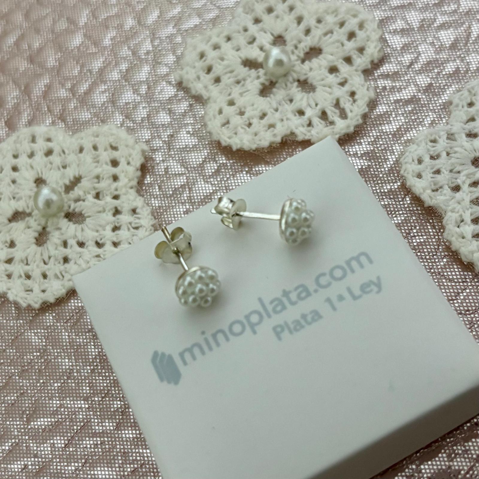 Pendientes microperlas 6mm de Plata de ley 925 4