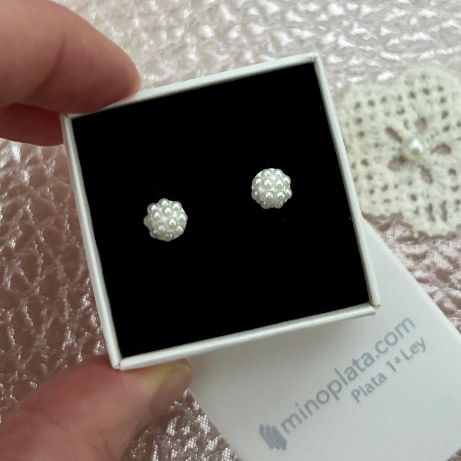 Pendientes microperlas 6mm de Plata de ley 925