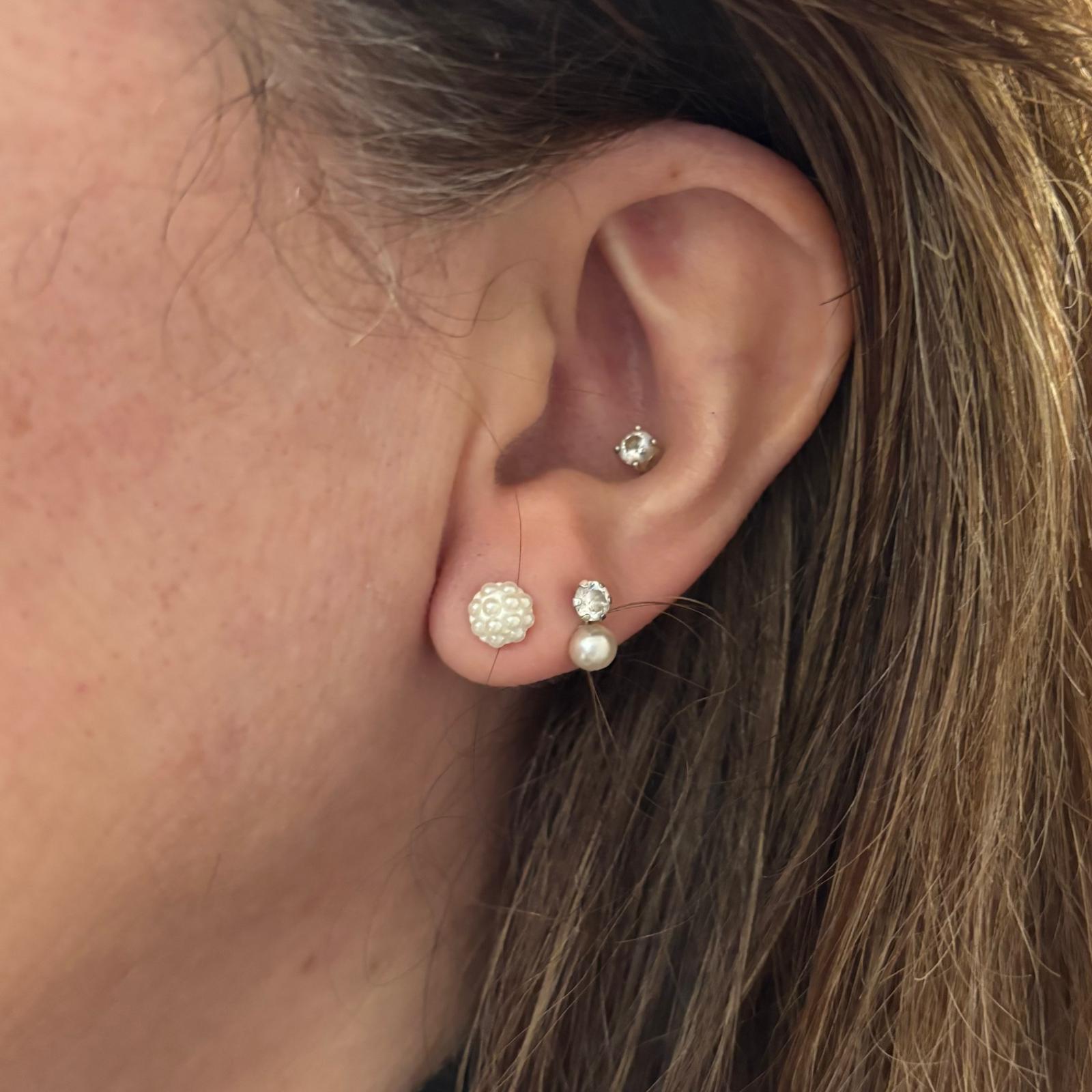 Pendientes microperlas 6mm de Plata de ley 925 5