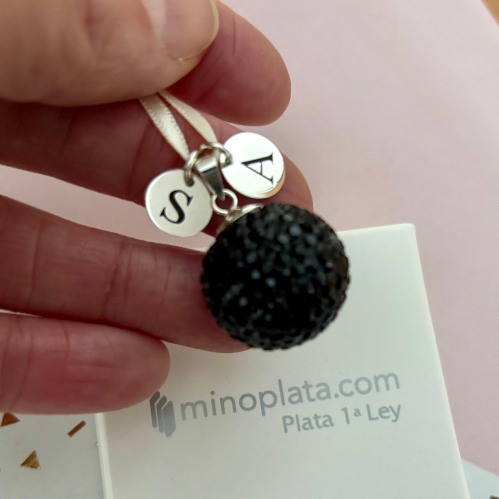 Llamador de Ángel 20 Mm. Negro personalizado de Plata de ley