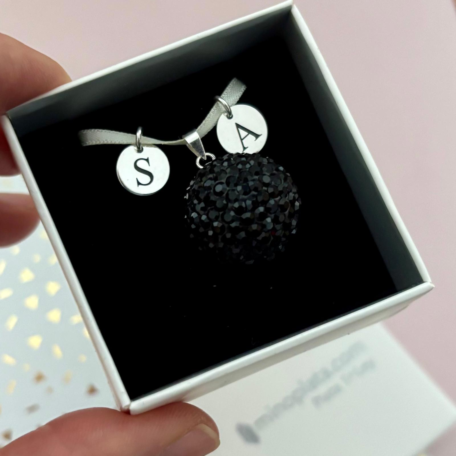 Llamador de Ángel 20 Mm. Negro personalizado de Plata de ley 3