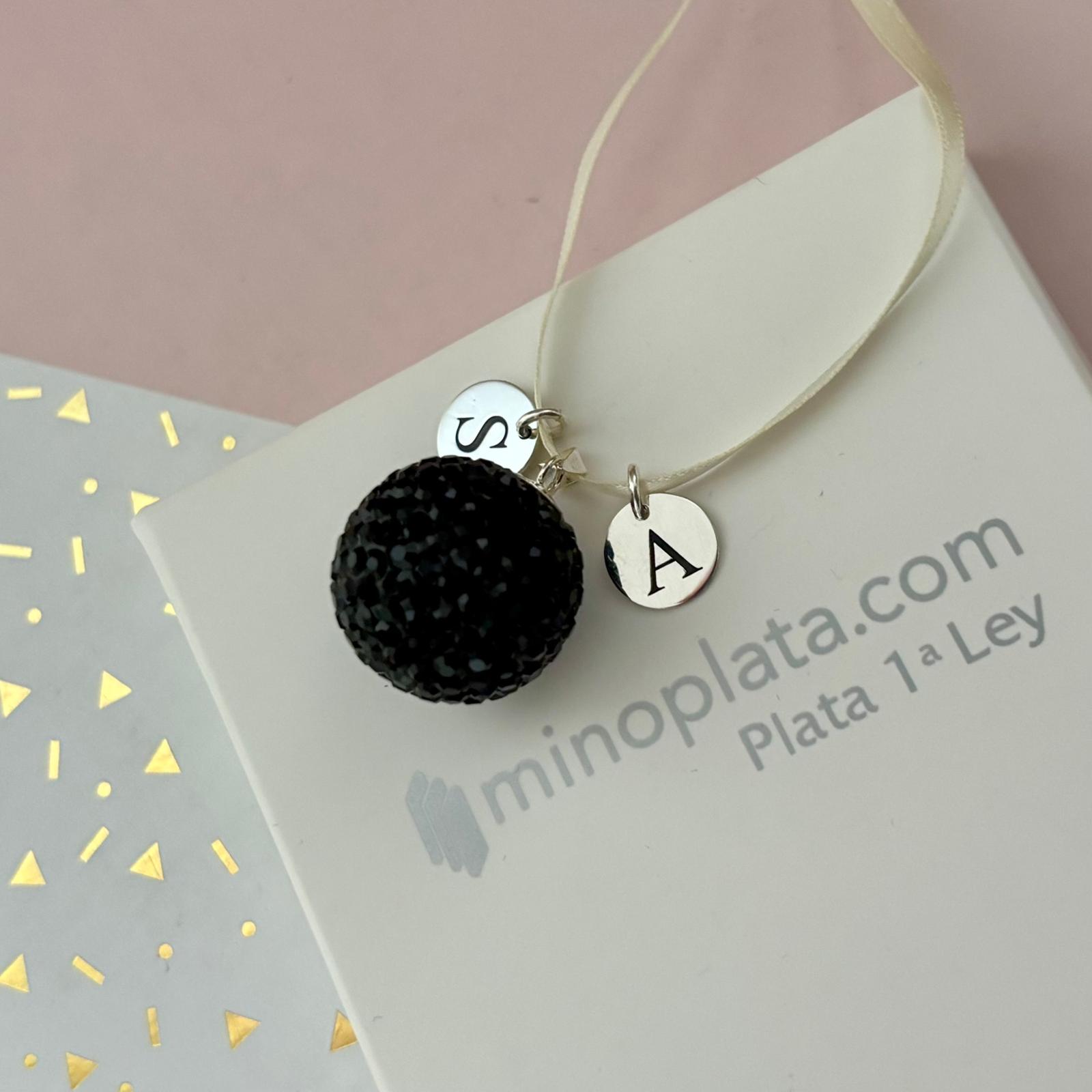 Llamador de Ángel 20 Mm. Negro personalizado de Plata de ley 4