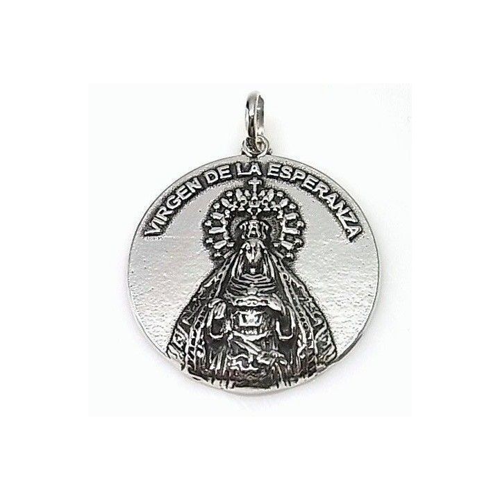 Medalla Virgen de la Esperanza de Plata de ley 925 30mm