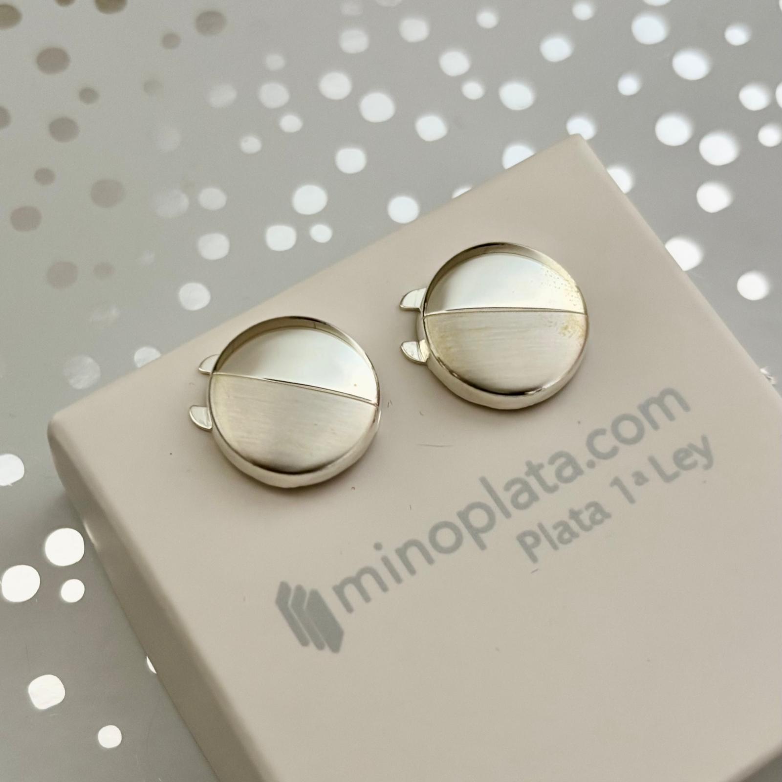 Cubre botones de Plata de ley 925 lisa y mate 5