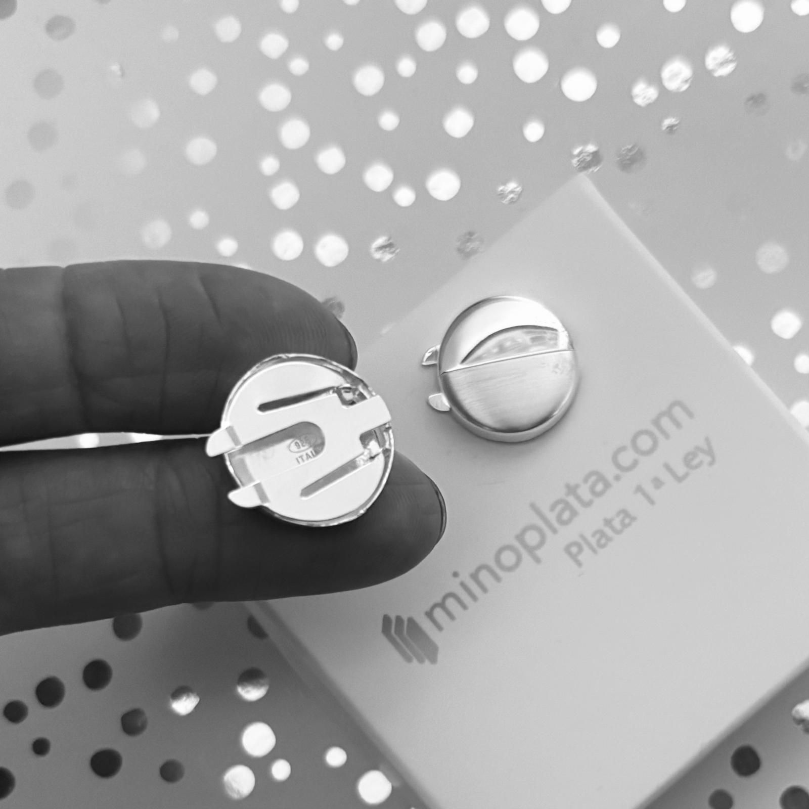 Cubre botones de Plata de ley 925 lisa y mate 3