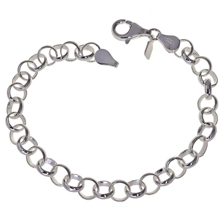 Pulsera de Plata de Ley Rolo 4 para colgantes Charms