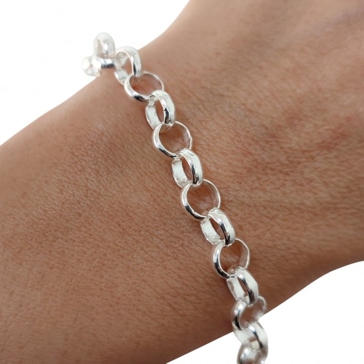 Pulsera de Plata de Ley Rolo 4 para colgantes Charms 3