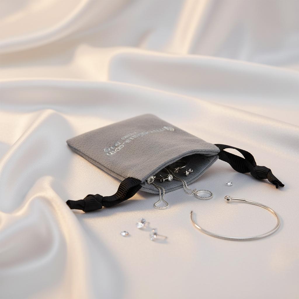 Saquito de terciopelo 5cm x 7cm guarda joyas