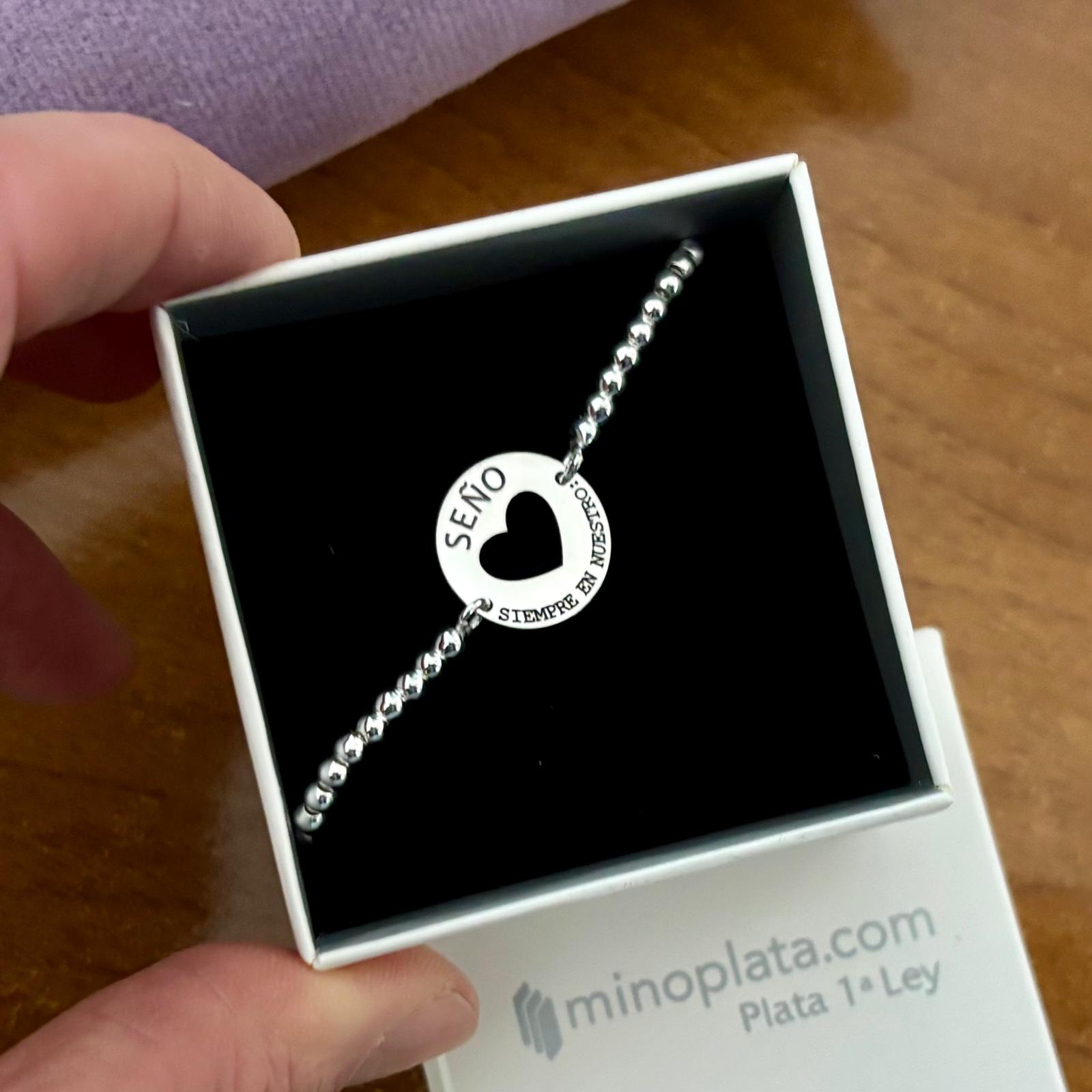 Pulsera seño bolas de Plata de ley 925 siempre en nuestro corazón 4