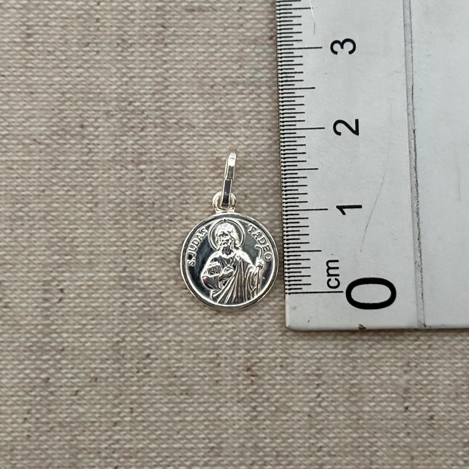 Medalla de San Judas Tadeo 12mm de Plata de ley 925 3