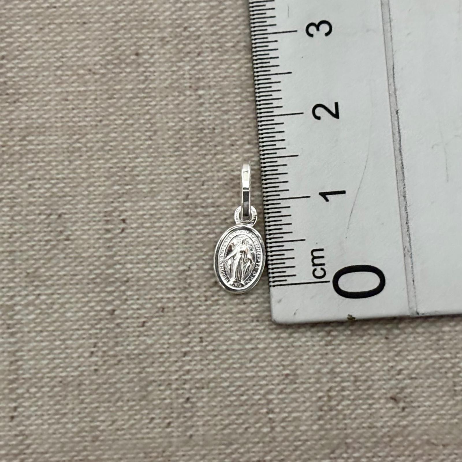 Medalla Virgen Milagrosa mini 6mm x8mm de Plata de ley 925 3