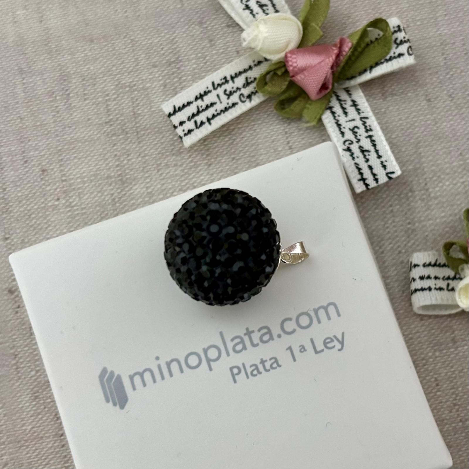 Llamador Angel de Plata y Cristal Negro 18 Mm. 4