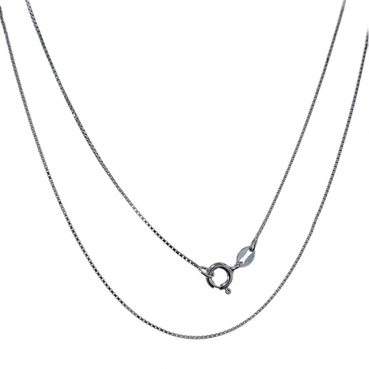 Cadena veneciana fina de Plata rodiada 45cm