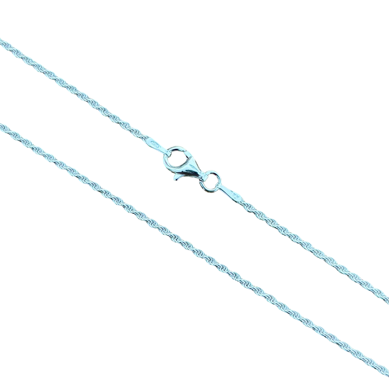 Cadena cordón fino salomónico unisex 1mm de Plata de ley 925 60cm