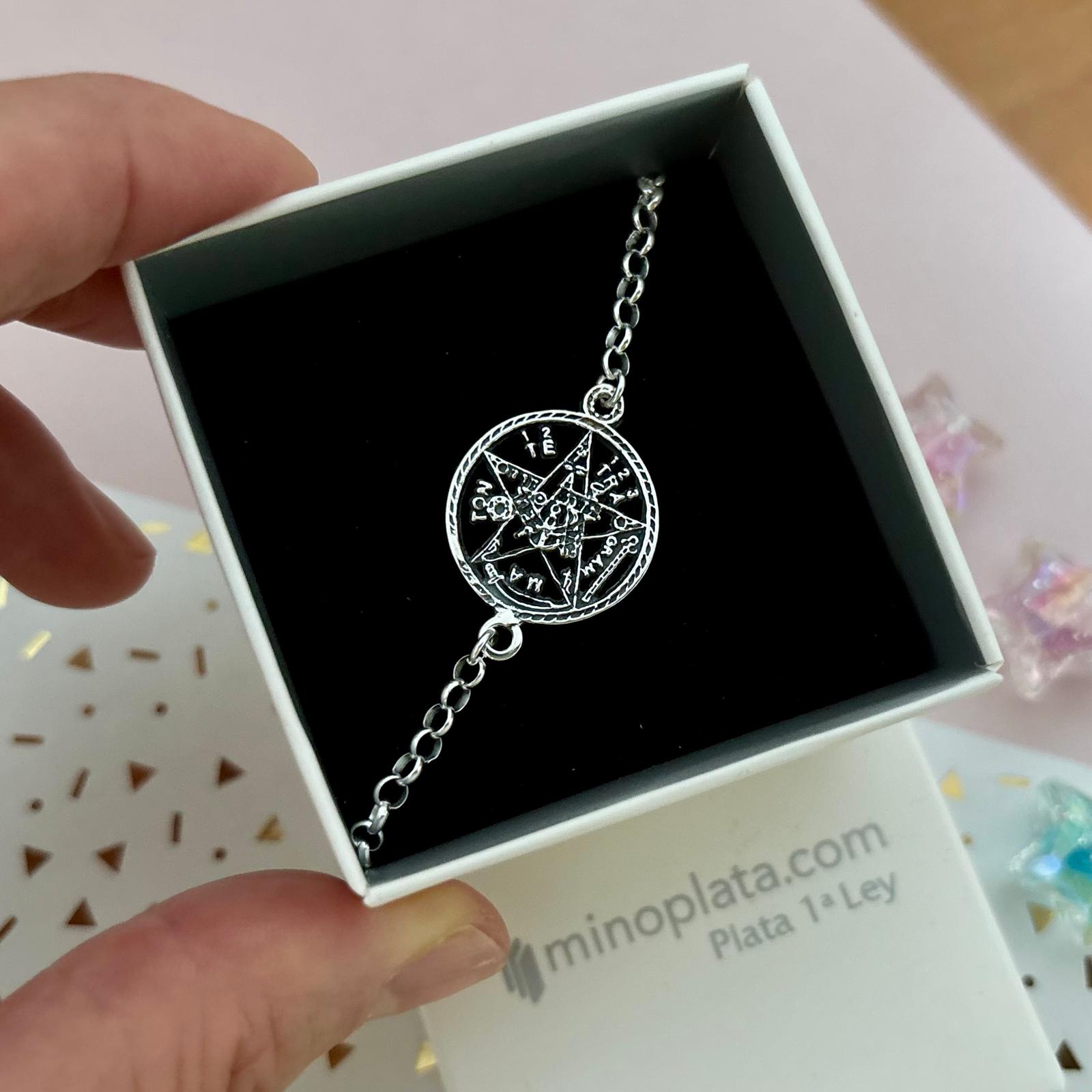 Pulsera amuleto Tetragramaton de Plata de ley 925 3