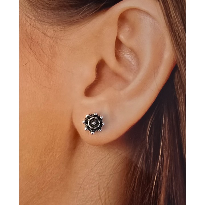 Pendientes charro 10mm de Plata de ley envejecida