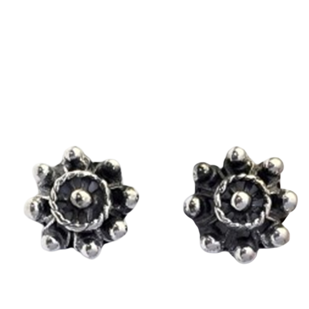 Pendientes charro 10mm de Plata de ley envejecida