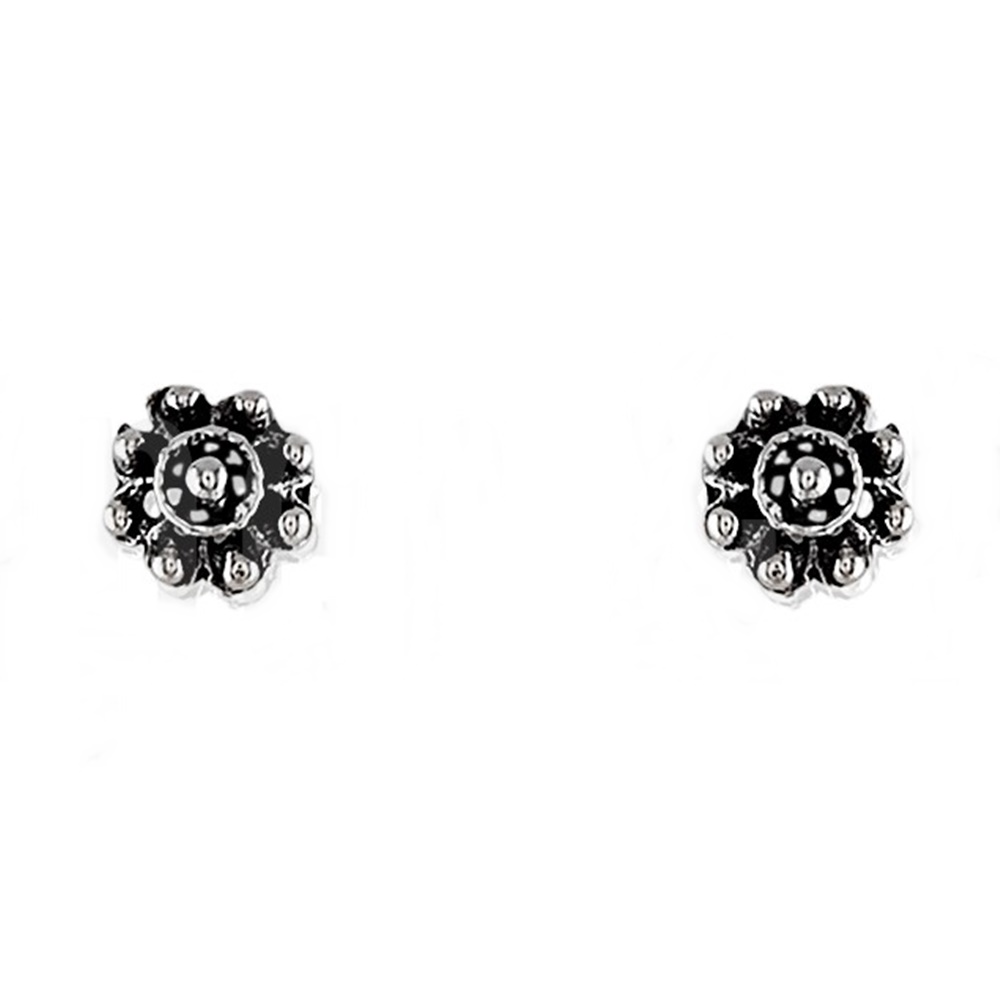 Pendientes charro 6mm de Plata de ley envejecida