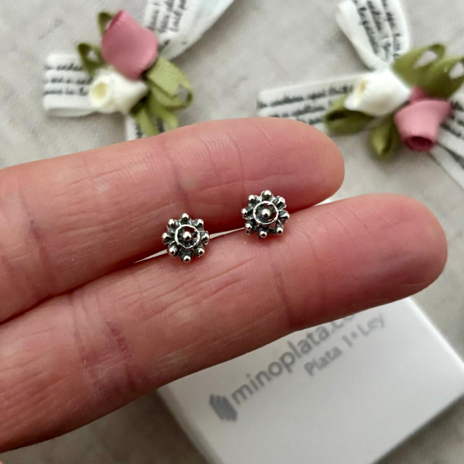 Pendientes charro 6mm de Plata de ley envejecida