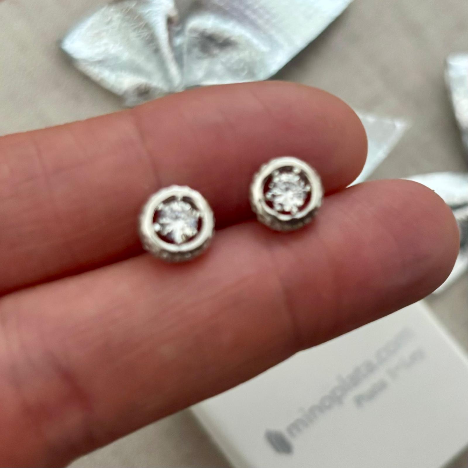 Pendientes de novia 8mm Circonita garras y cerco Circonitas en canto 5