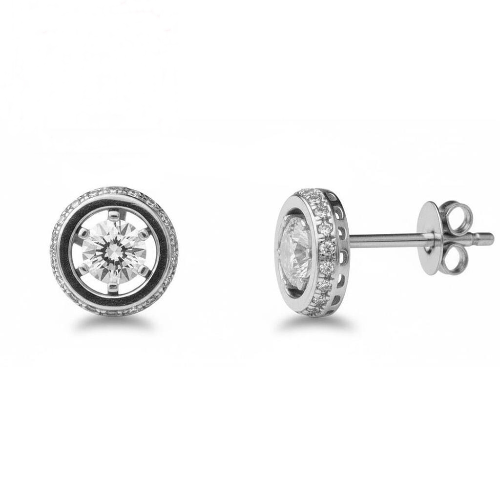 Pendientes de novia 8mm Circonita garras y cerco Circonitas en canto